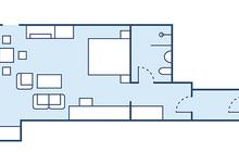 1-Zimmer- Appartement-Suite Inselseite / Typ 10