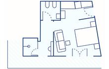 1- Zi.-App.-Suite Inselseite (Typ 10)/ Einzelbel.